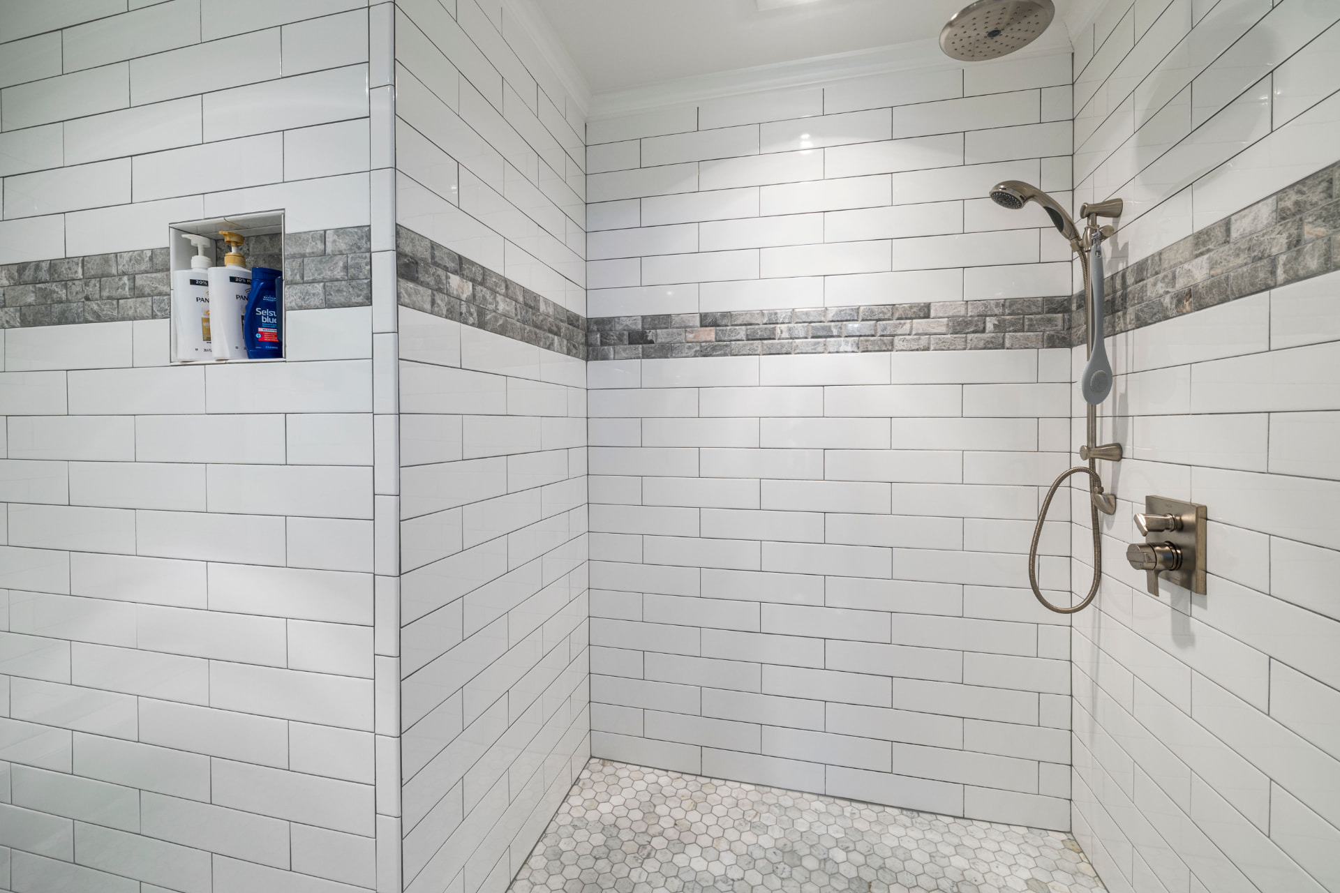 Tiled shower inspiration — remodeling project by Emerson Kitchen and Bath in Harrisburg, PA